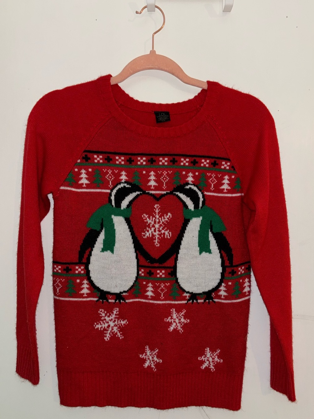 L.O.L. Vintage Red Christmas Crewneck Sweater size XS